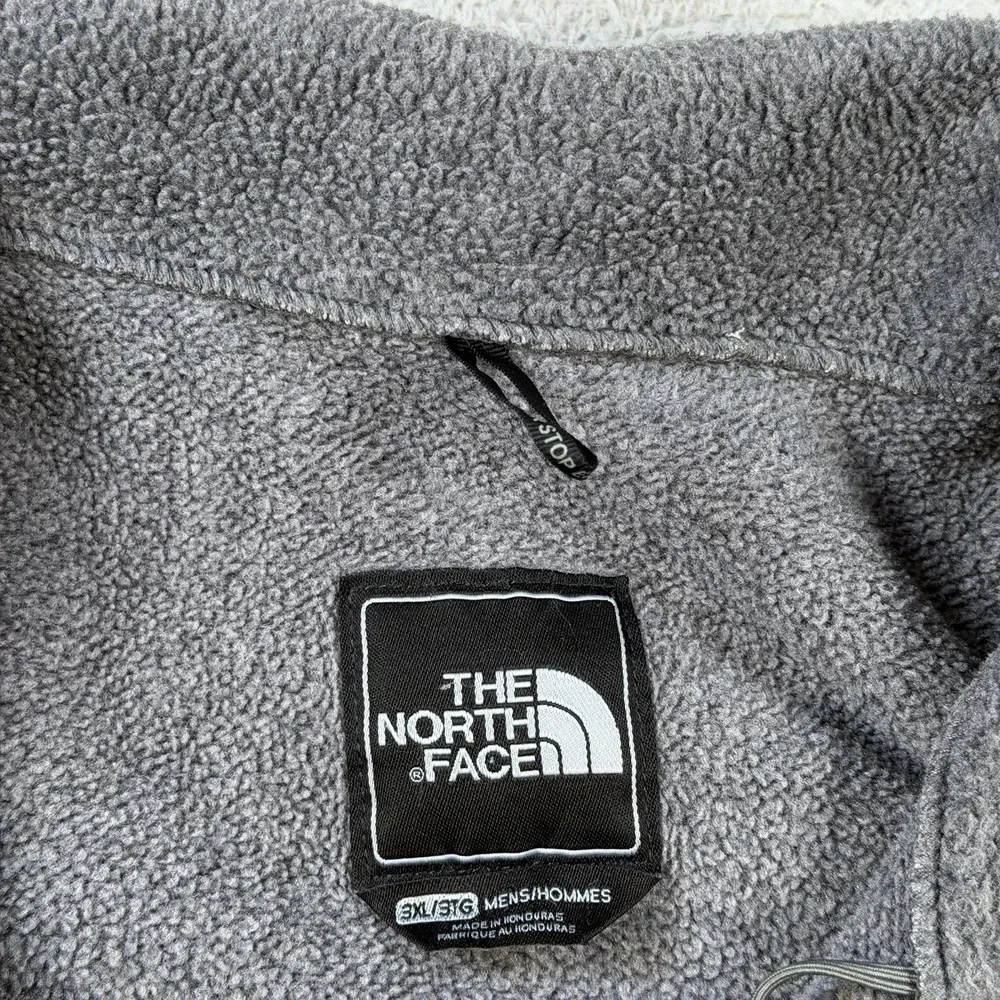 The North Face Denali Jacket Mens 3XL Black Grey Full Zip Fleece Polartec Pocket